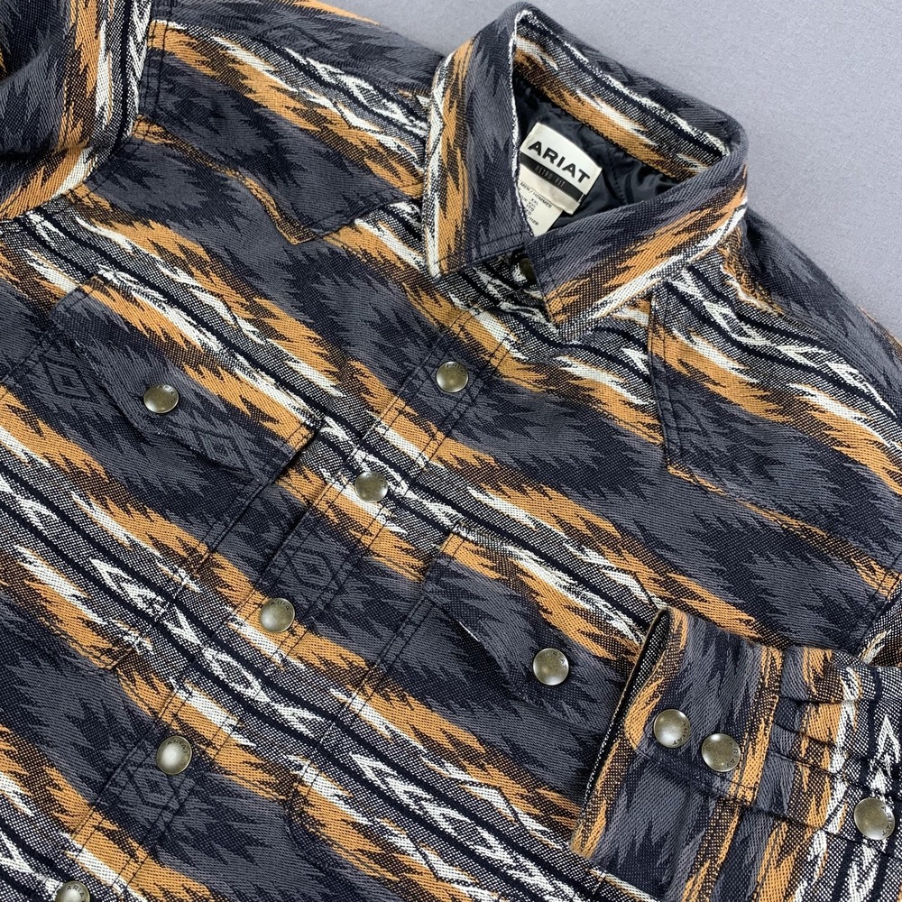 Ariat Shirt Jacket Mens 2XL Harcourt Aztec Snap Front Quilted Retro Fit Shacket